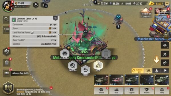 339M - Research modern Tank max - Vip 17 - 27 Max Awakened Officers - 36 Migrate Command ( Server 35 to Server 54 )- 6 Modern Untis- 4 Units 9.2 - Image 1